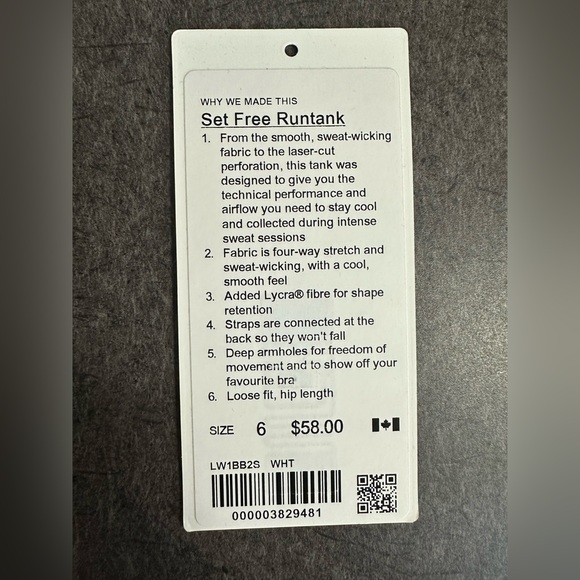NWOT 💛 Lululemon Set Free Run Tank White - Picture 8 of 8